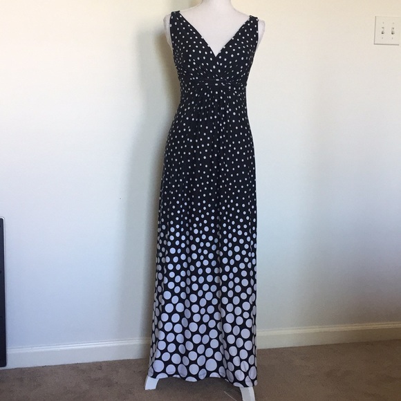 Metaphor Dresses & Skirts - Metaphor Black/White Polka Dot Jersey Maxi Dress